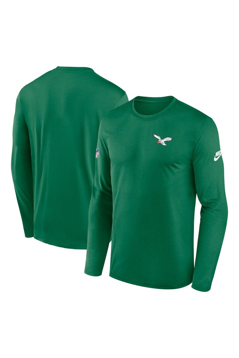 Men's Nike Kelly Green Philadelphia Eagles Legend Small Logo Performance Long Sleeve T-Shirt, Main, color, Kelly Green