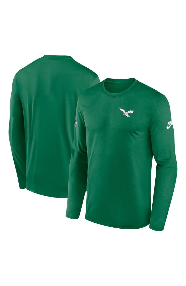 Nike Men's Nike Kelly Green Philadelphia Eagles Legend Small Logo Performance Long Sleeve T-Shirt, Main, color, Kelly Green