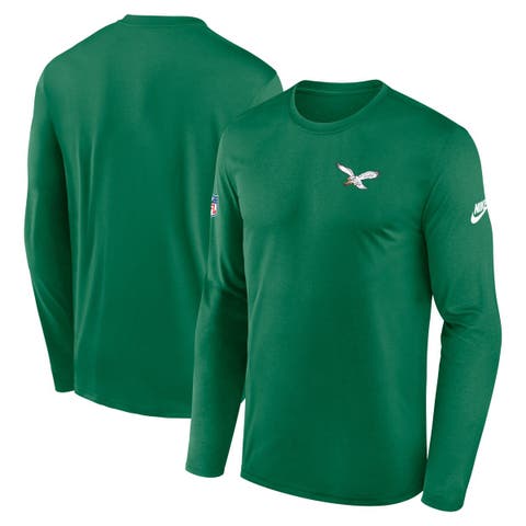Men's Nike Kelly Green Philadelphia Eagles Legend Small Logo Performance Long Sleeve T-Shirt