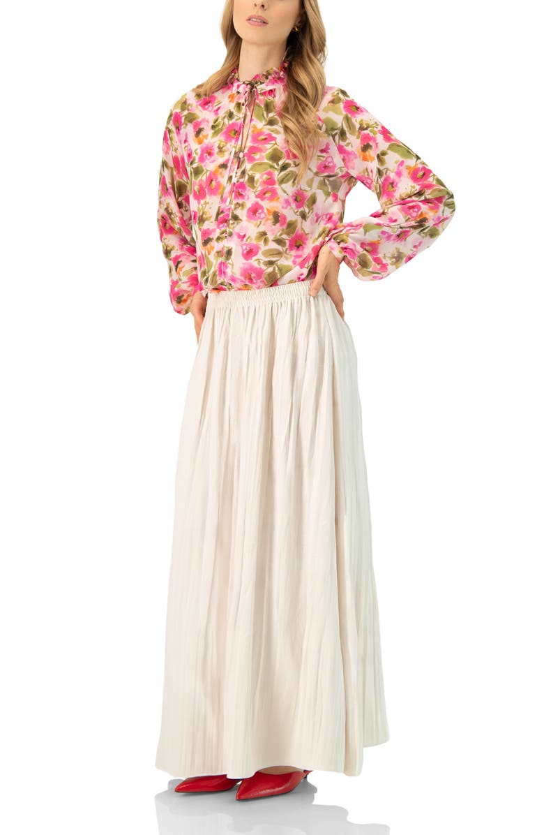 IVONNE Wide Midi Skirt with Side Slit, Alternate, color, Ivory