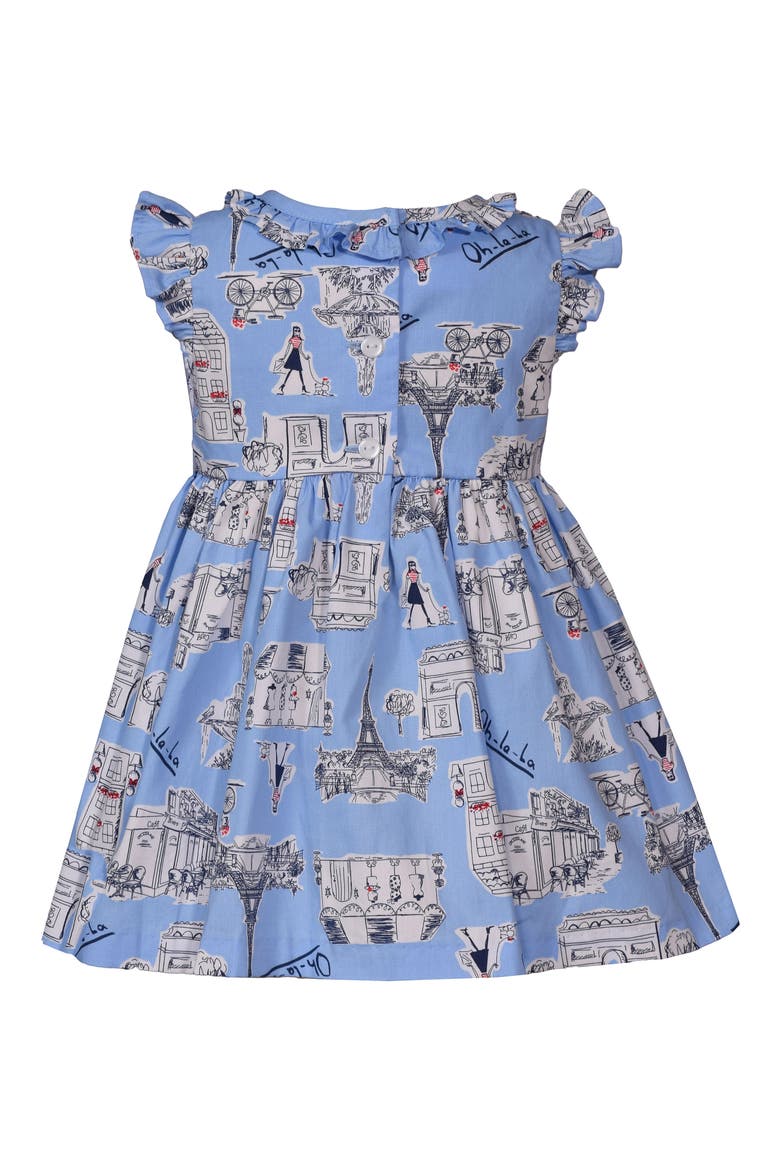 Paris Smocked Party Dress & Bloomers, Alternate, color, BLUE