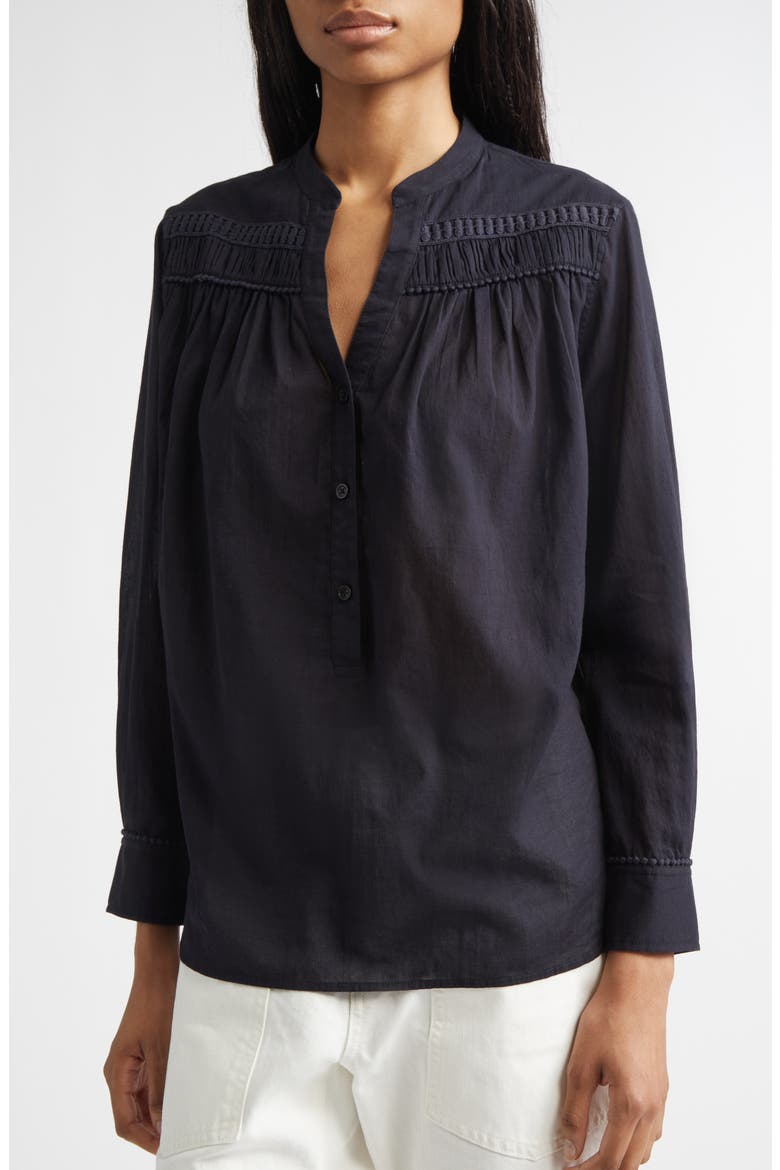 Clarys Shirred Yoke Top, Alternate, color, MIDNIGHT