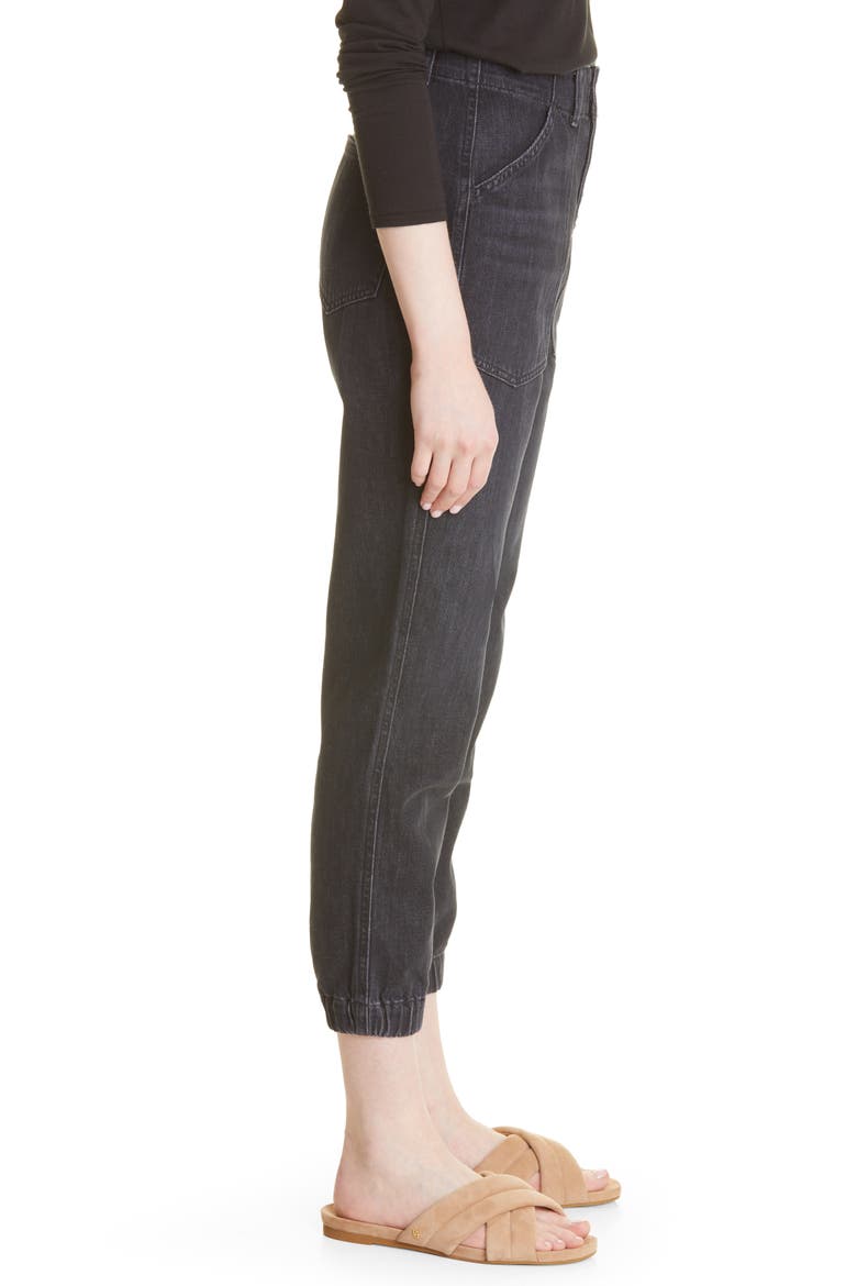 Bolton High Waist Nonstretch Jogger Jeans, Alternate, color, WASHED BLACK