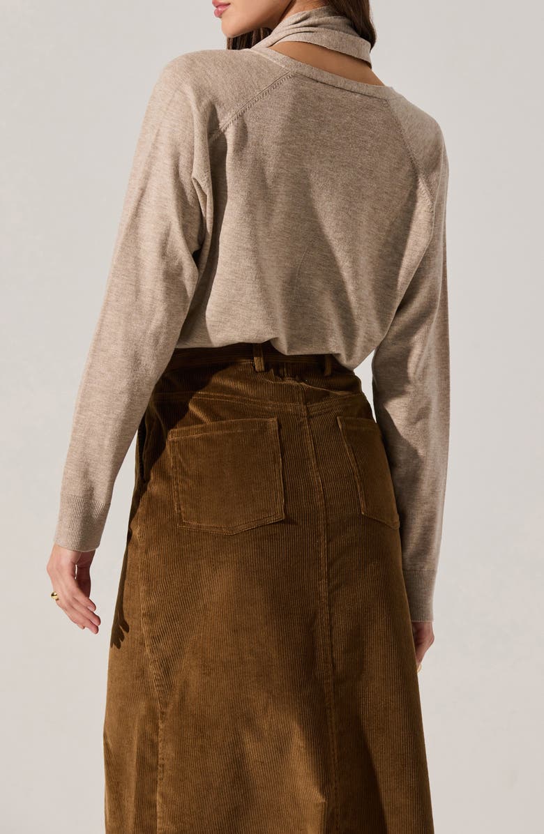 ASTR the Label Silvana Scarf Sweater, Alternate, color, Taupe