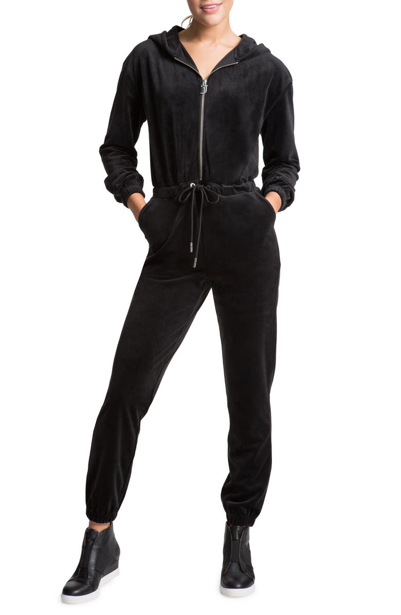 Juicy Couture Long Sleeve Hooded Jumpsuit, Main, color,