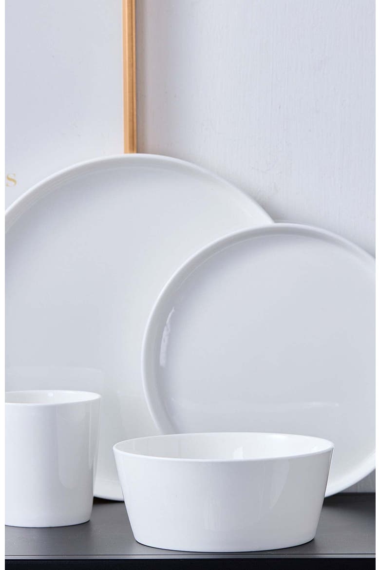 Madeline Bone China 16-Piece Dinnerware Set, Alternate, color, White