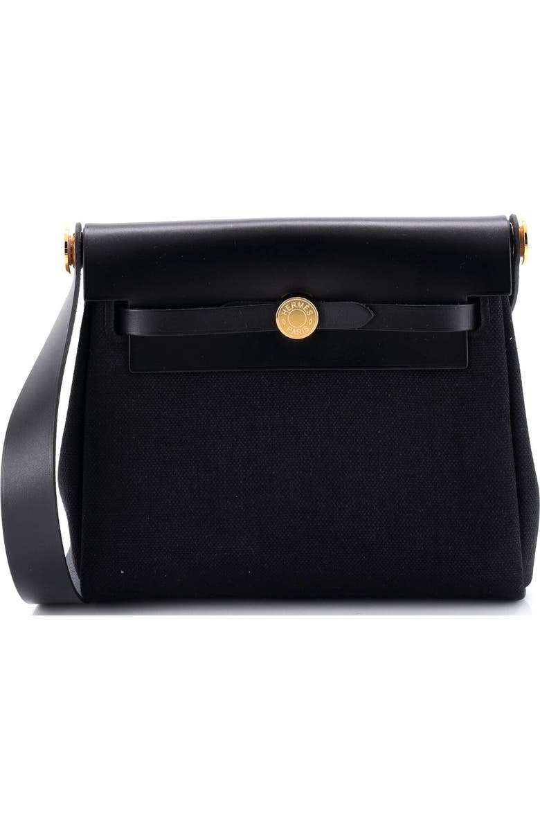 Pre-Owned Hermes Herbag Zip Toile and Leather 20, Main, color, Noir