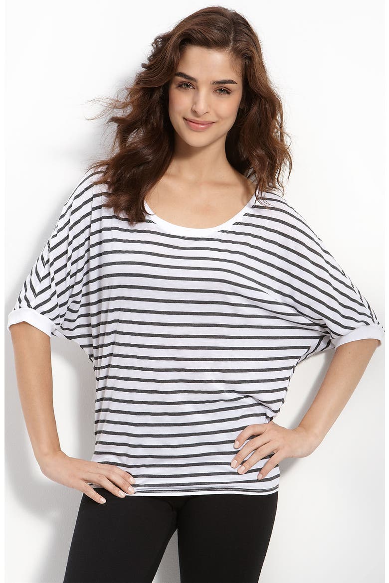 'Windsor Stripe' Slouchy Top, Main, color, WHITE