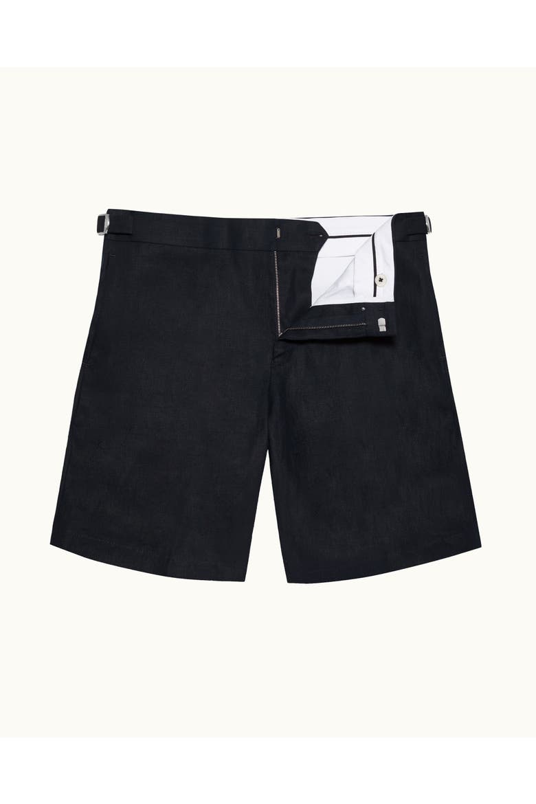 Norwich Lino Tailored Fit Smart Italian Linen Shorts, Alternate, color, NIGHT IRIS