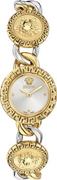 Versace La Greca Stud Icon Two-Tone Bracelet Watch, 28mm