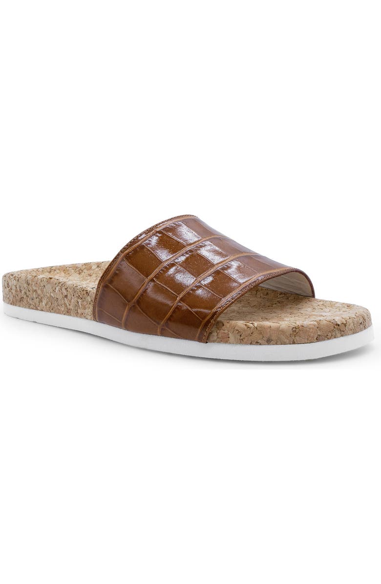 Italeau Molly Croc Embossed Waterproof Slide Sandal, Main, color,