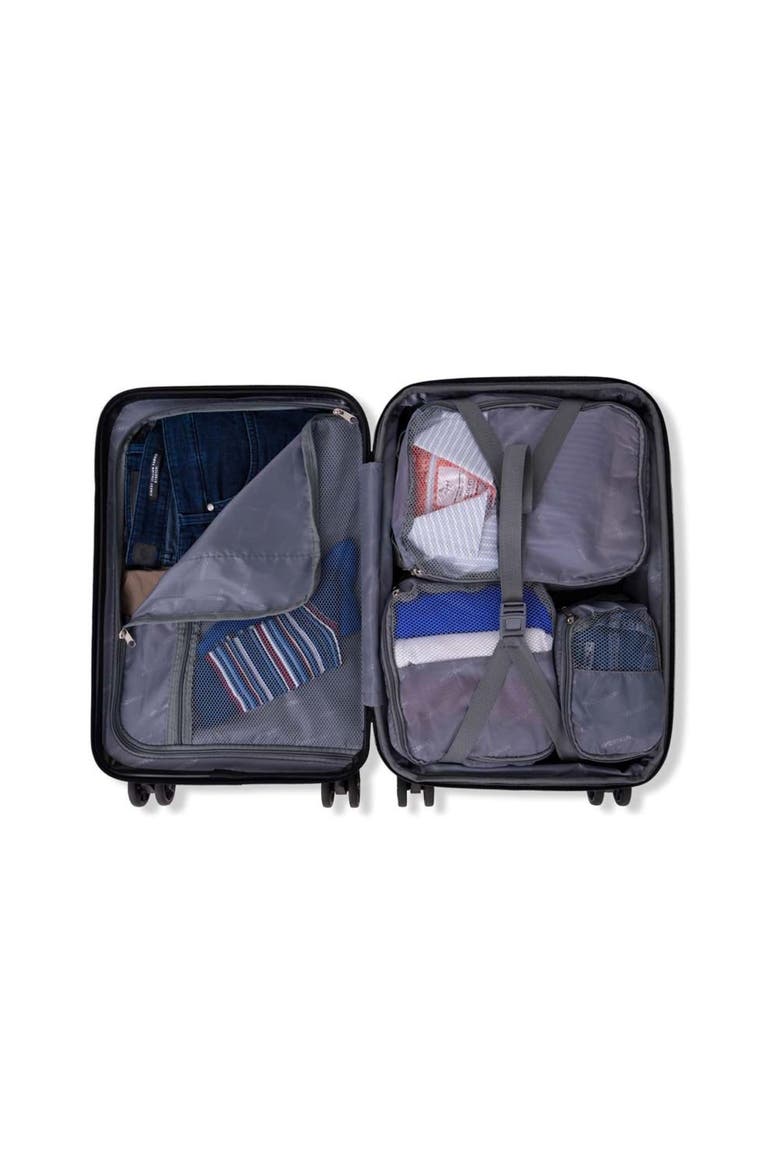 New York Elite 3 Piece (20"/24"/28") Luggage Set With 3 Packing Cubes, Alternate, color, Purple