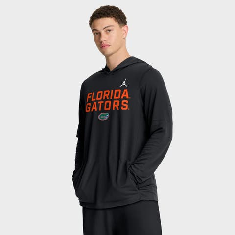 Men's Jordan Brand Black Florida Gators 2025 Sideline Performance Long Sleeve Hoodie T-Shirt