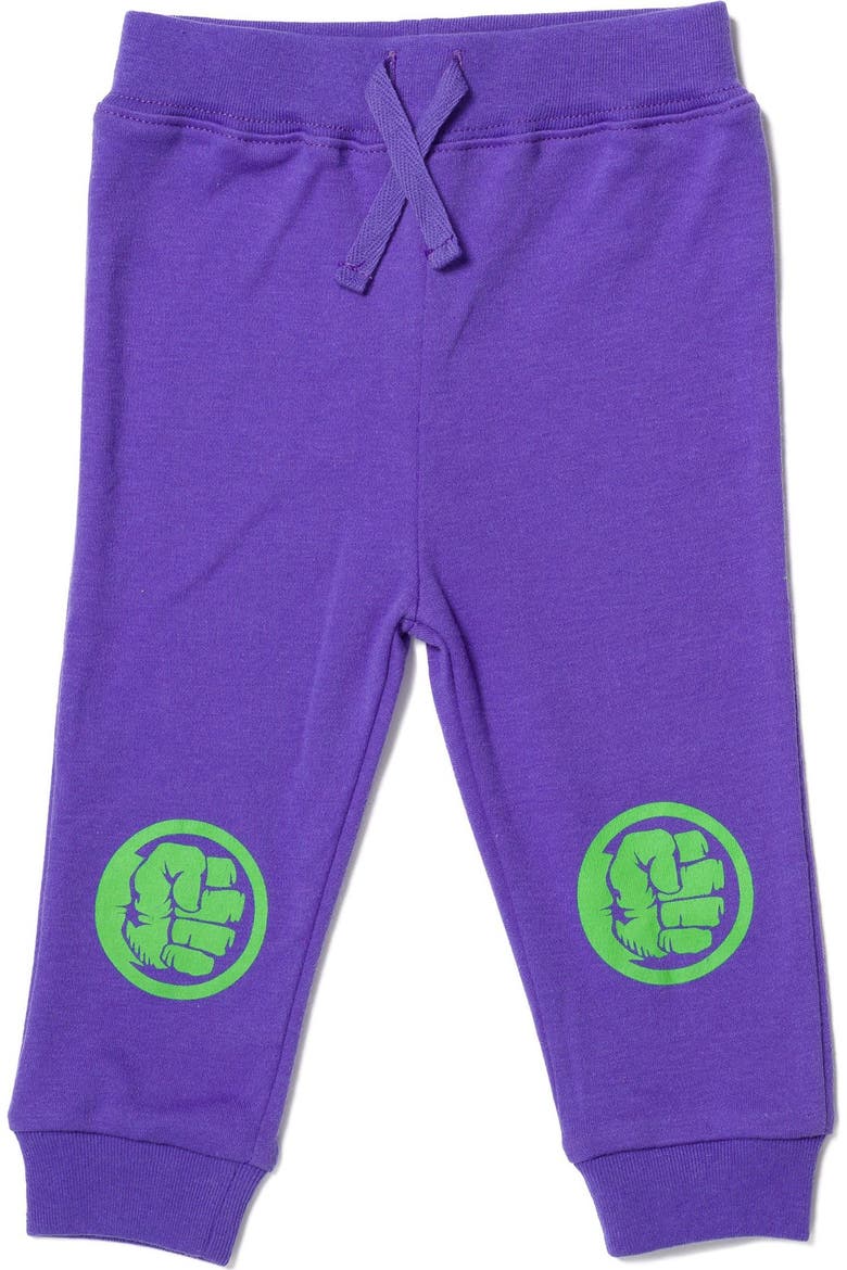 Avengers The Hulk Bodysuit Pants and Hat Set, Alternate, color, Hulk Green Purple