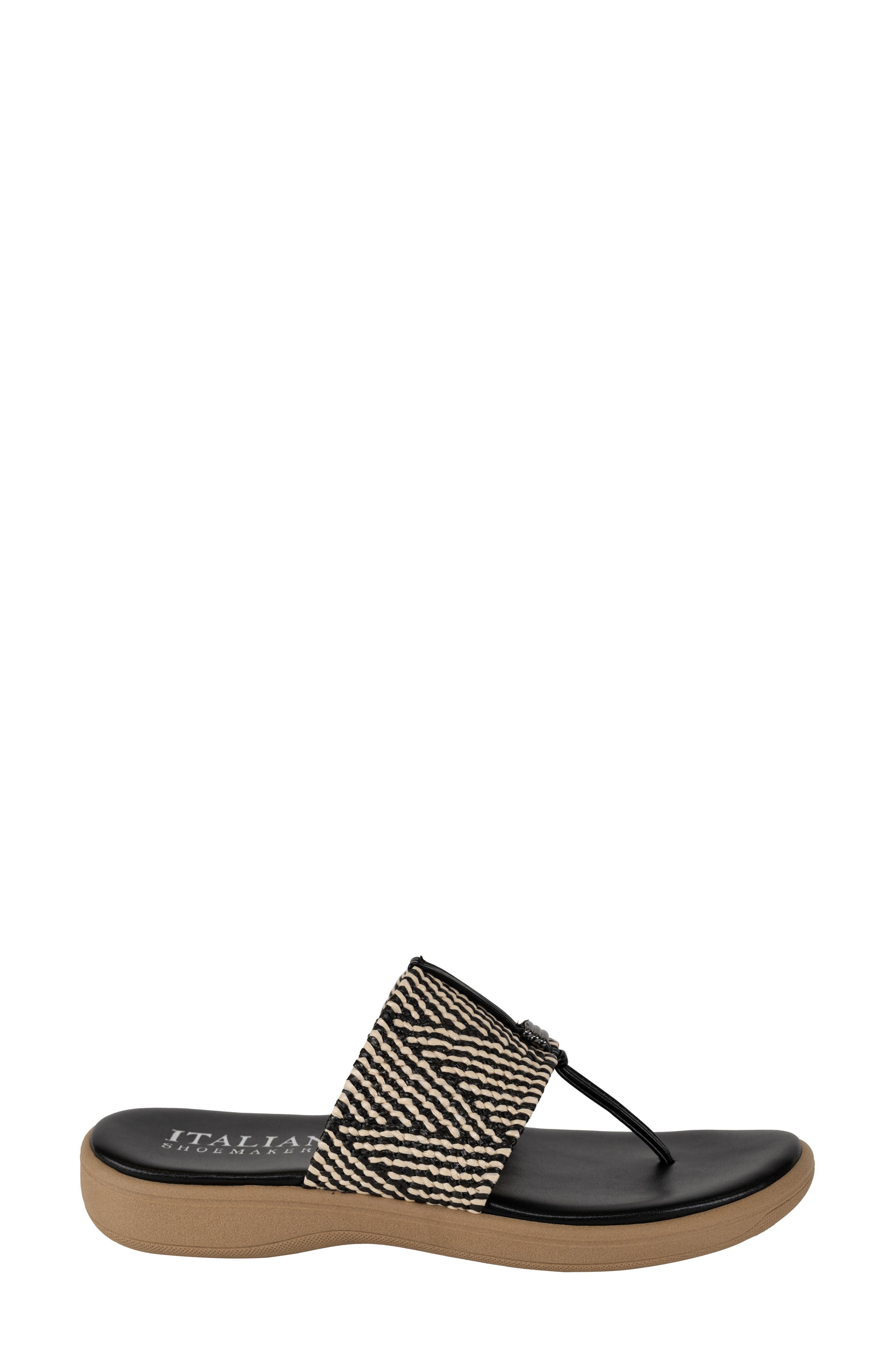 ITALIAN SHOEMAKERS Rylah Chevron Sandal, Alternate, color, Black/ Naural