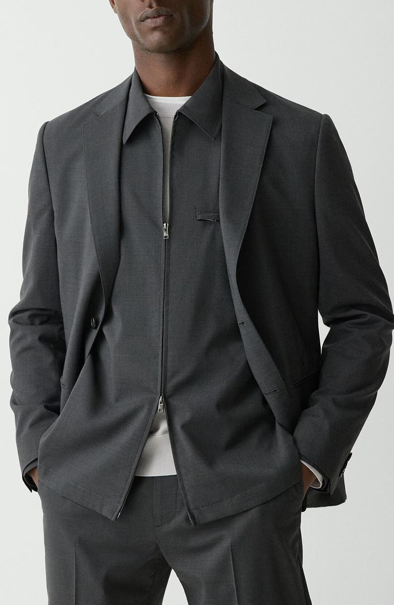 Theory Clinton Travel Motion Wool Blend Blazer, Main, color, Charcoal Melange