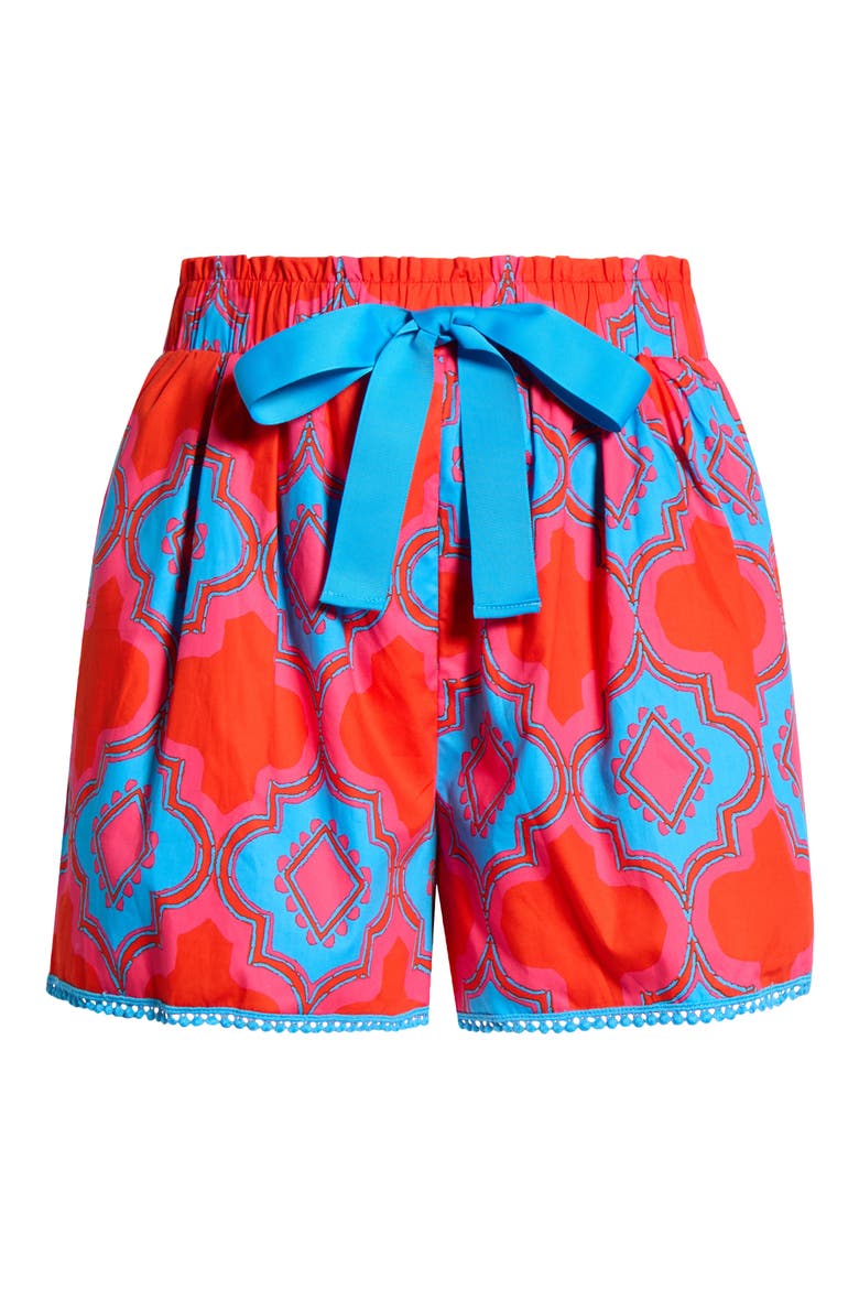 Devany Melia High Waist Shorts, Alternate, color, RED-BLUE-MUL
