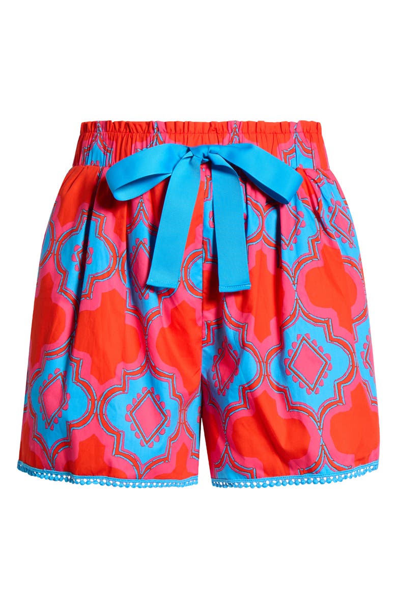 SUGARLIPS Devany Melia High Waist Shorts, Alternate, color, Red-Blue-Mul