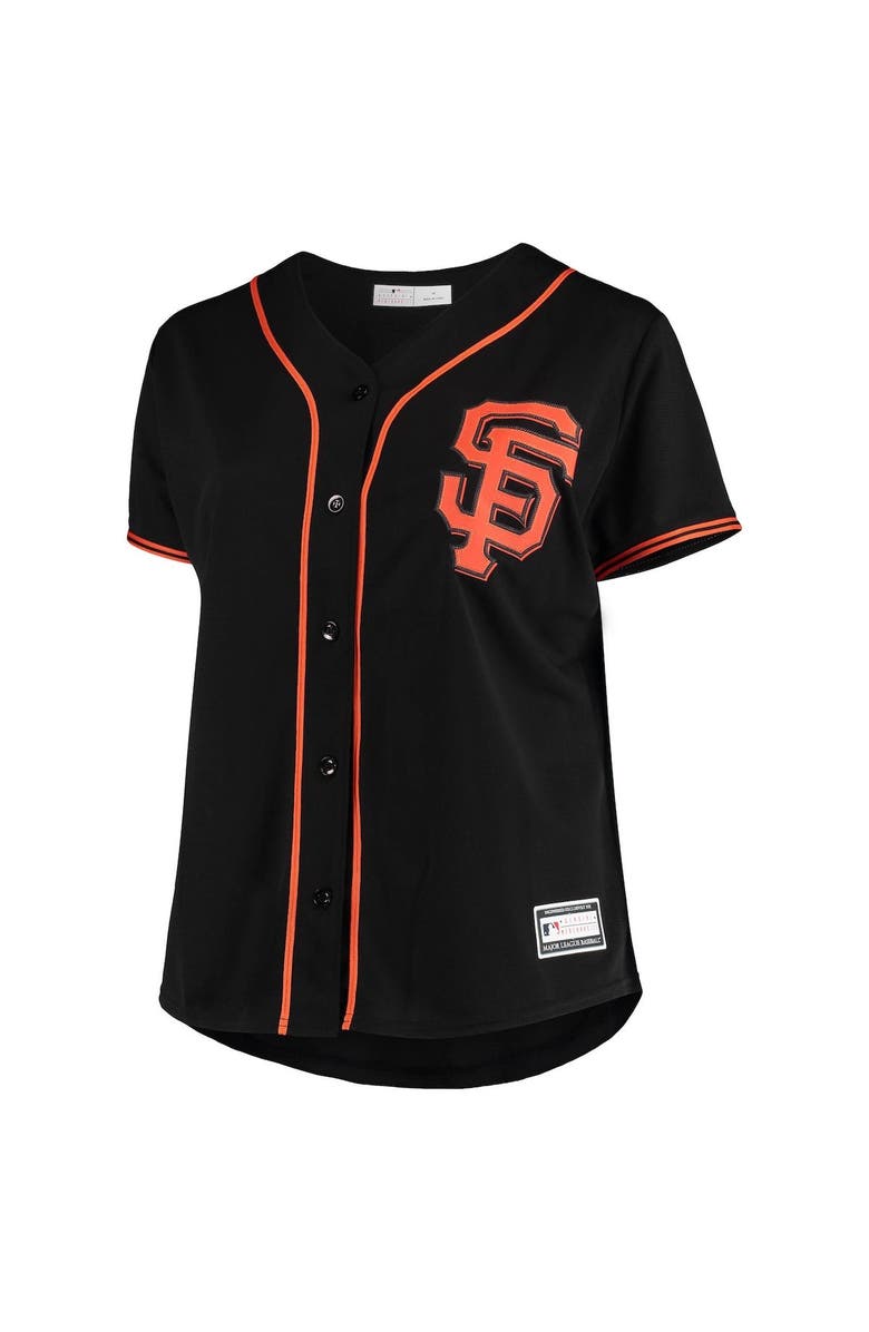 PROFILE Women's Black San Francisco Giants Plus Size Sanitized Replica Team Jersey, Alternate, color,