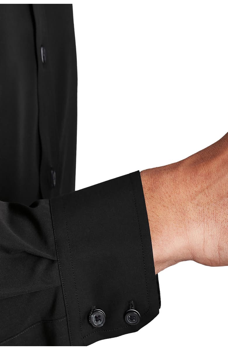 Charles Tyrwhitt Non-Iron Poplin Cutaway Slim Fit Shirt Single Cuff, Alternate, color, Black