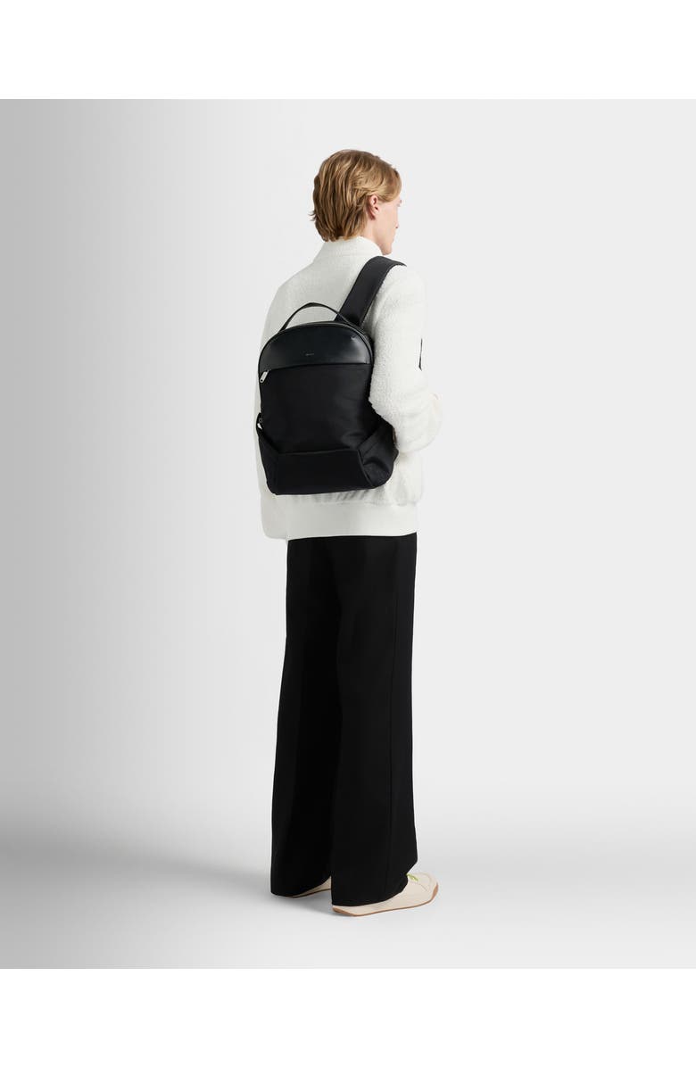 Bally Vogel Backpack in Nylon and Recycled Leather, Alternate, color, Black+Palladio