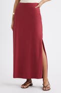 Open Edit Linen Blend Column Maxi Skirt