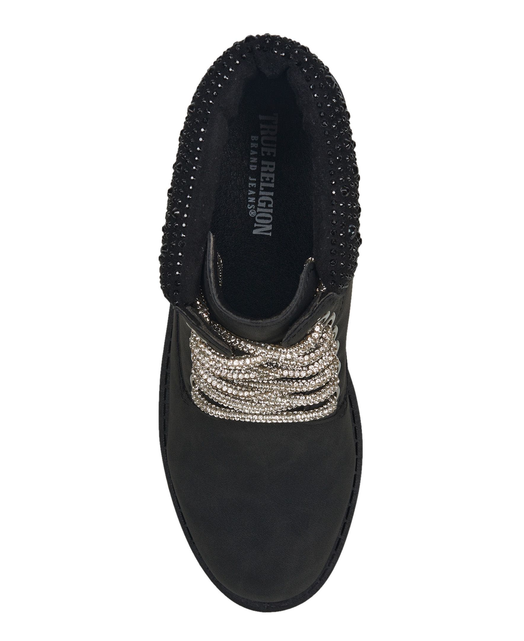 Faith Bling Lace Combat Boot, Alternate, color, Black