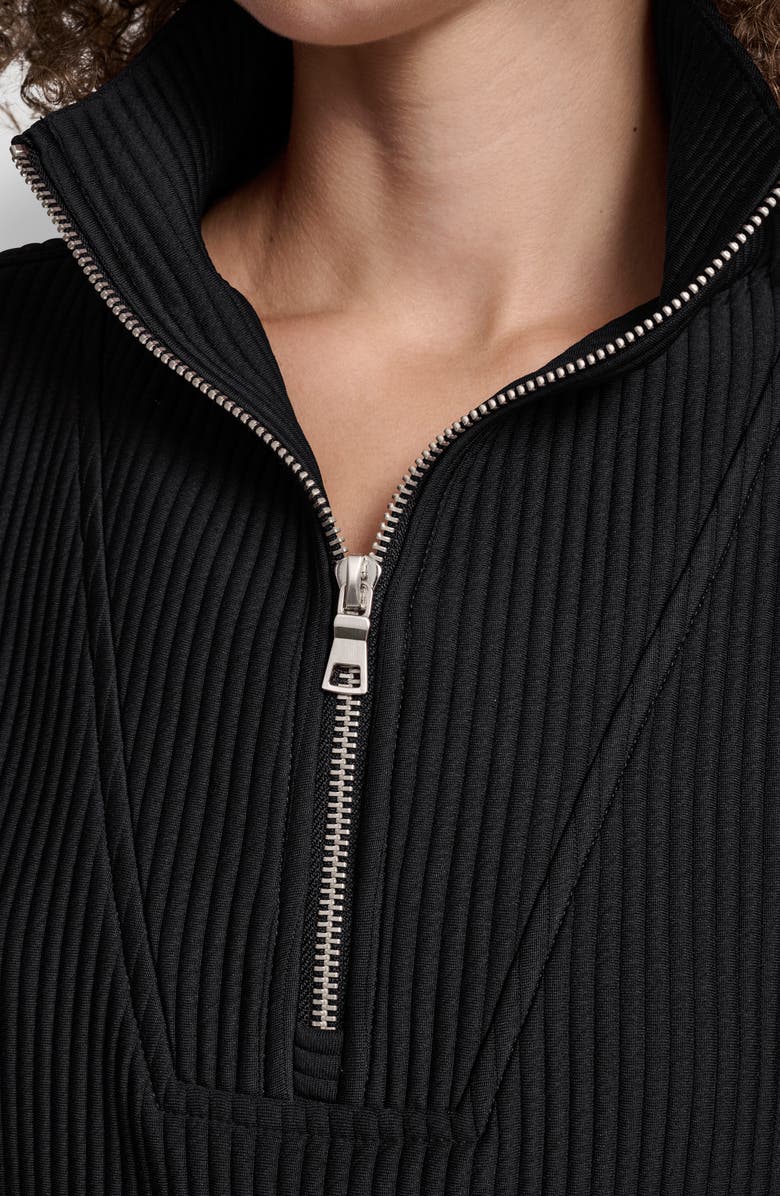 DKNY Tech Ottoman Half Zip Sweatshirt, Alternate, color, Black