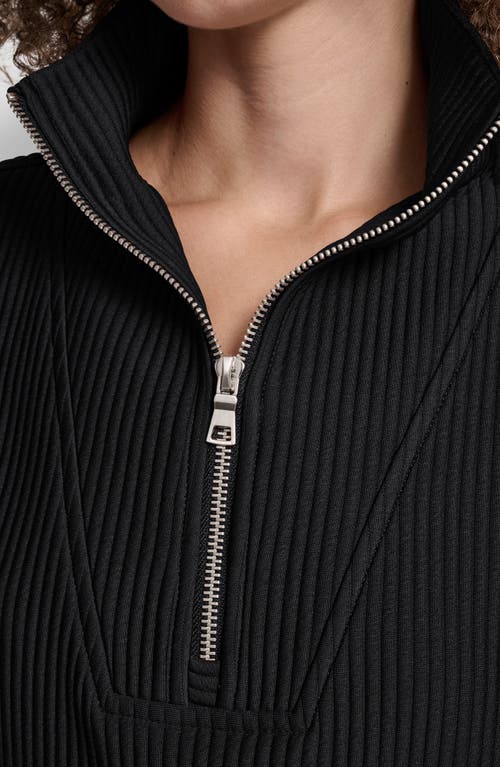 Dkny Tech Ottoman Half Zip Sweatshirt In Black