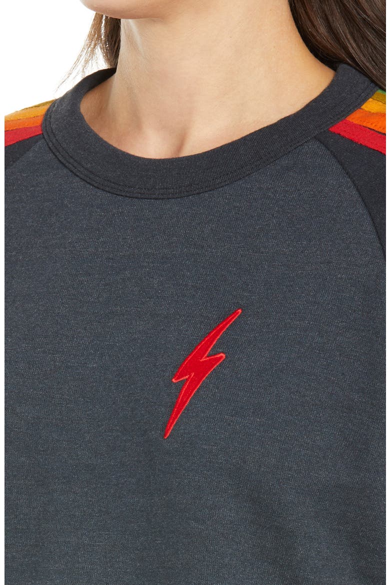 Bolt Crop Sweatshirt, Alternate, color, CHARCOAL/ SERAPE RBW