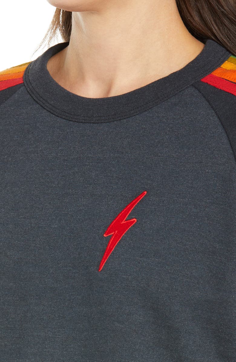 Aviator Nation Bolt Crop Sweatshirt, Alternate, color, 