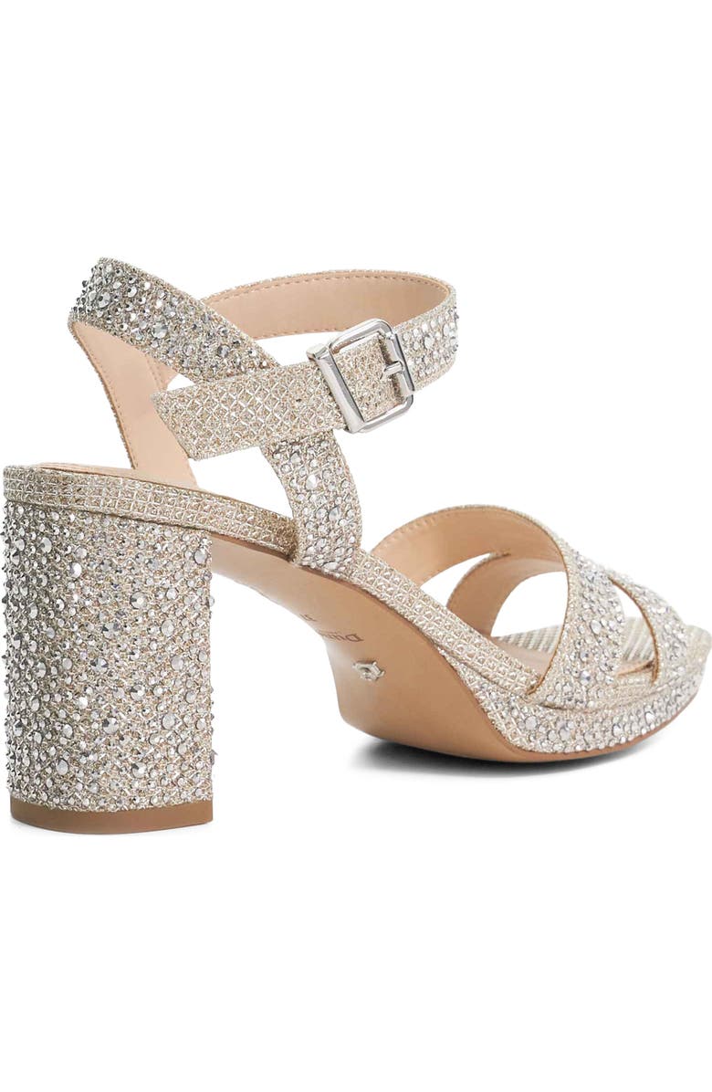 Dune London Manifesting Platform Sandal, Alternate, color, Gold Rhinestones