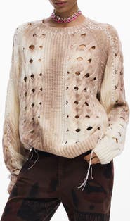 Desigual Open Stitch Crewneck Sweater