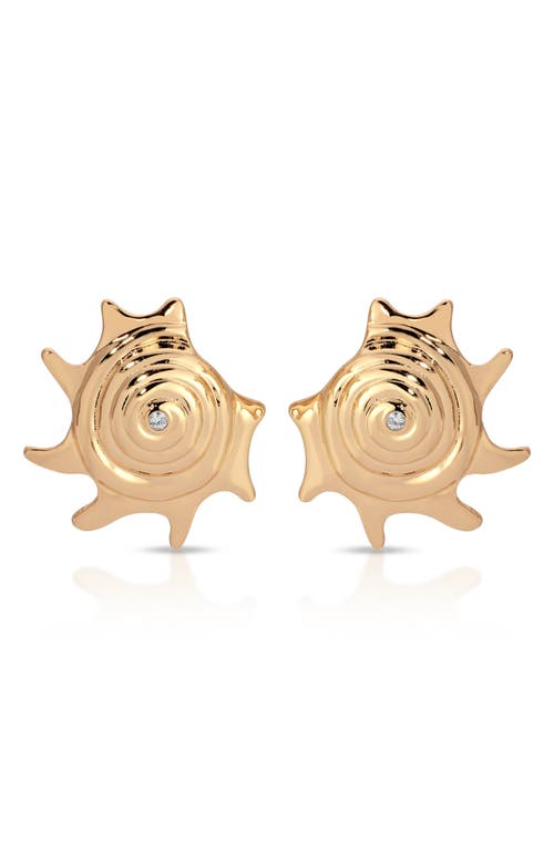 Ettika Sorrento Shell Statement Earrings In Gold