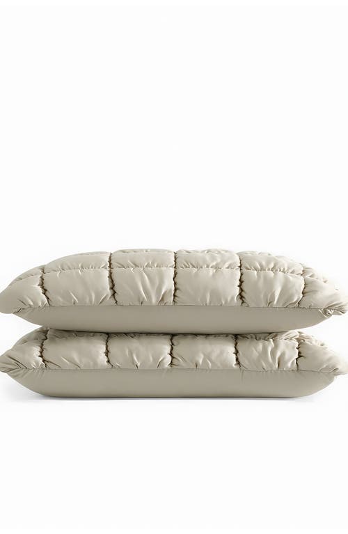 Sunday Citizen Puff Squares Set Of 2 Pillow Shams In Brown