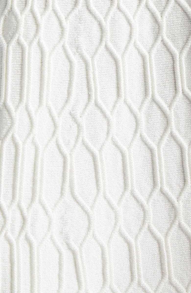 Balmain Croc Textured Short Sleeve Dress, Alternate, color, Natural