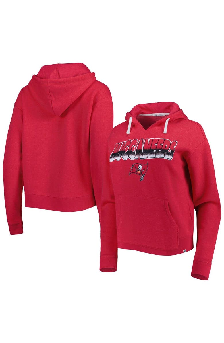 '47 Women's '47 Red Tampa Bay Buccaneers Color Rise Kennedy Notch Neck Pullover Hoodie, Main, color, Red