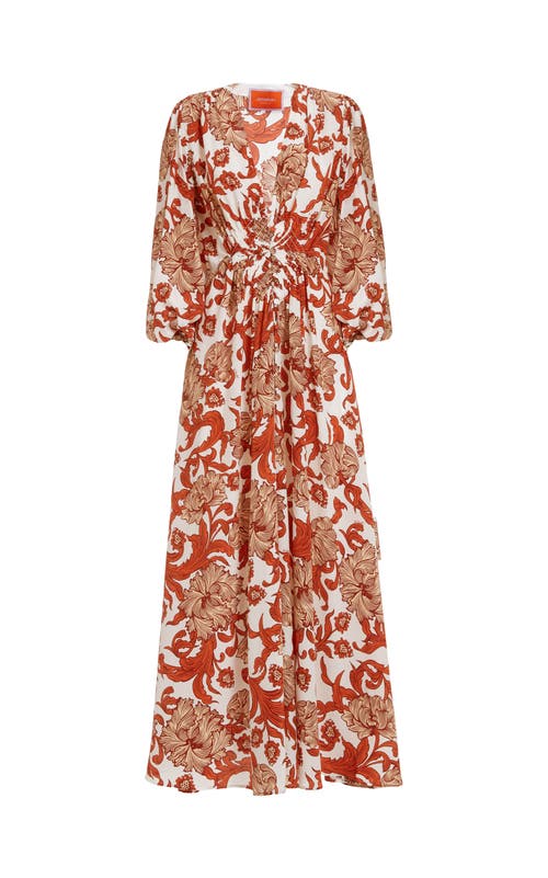 Shop La Doublej Long Camerino Dress Reef White