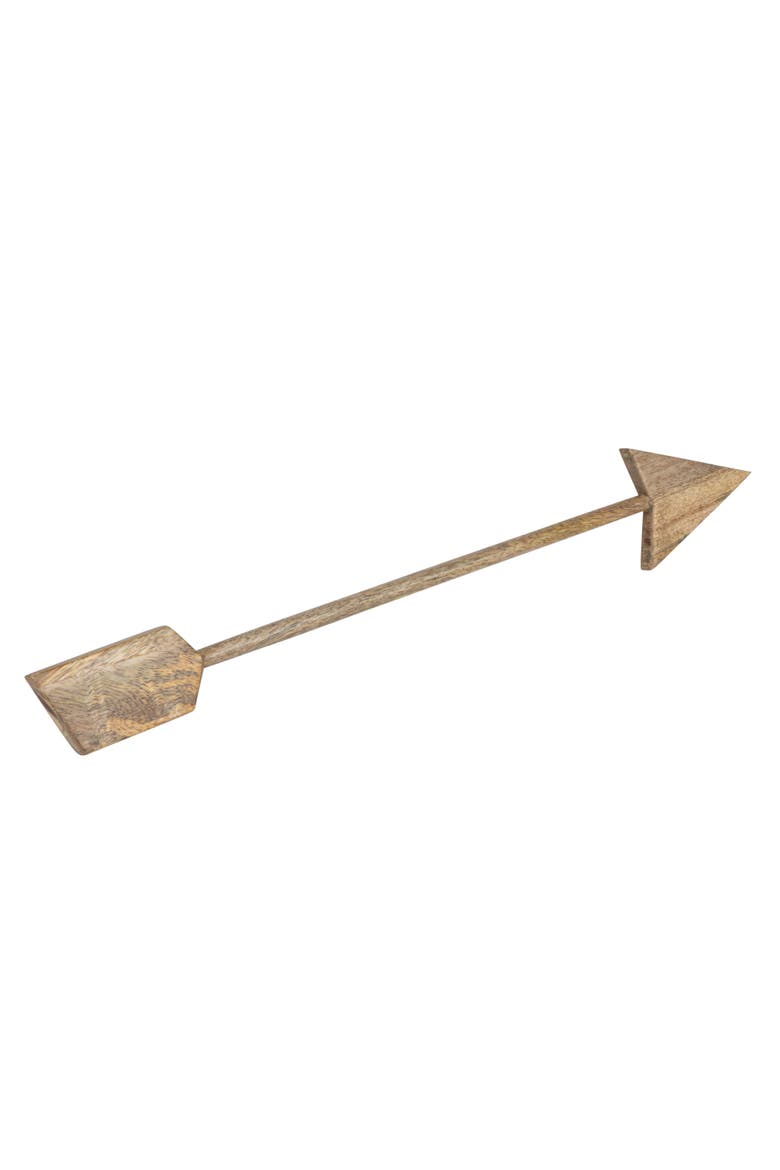 20-Inches Carved Mango Wood Arrow Wall Decor, Natural, Main, color, Natural