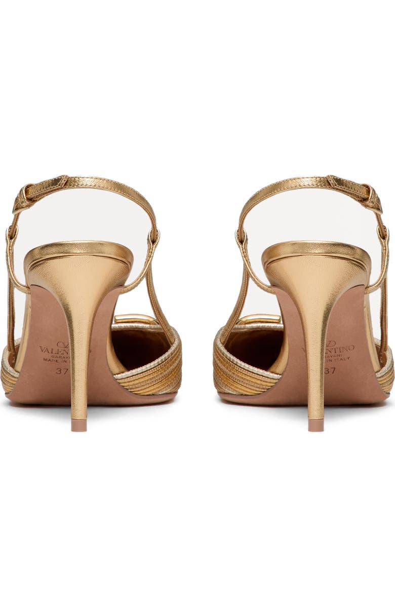 Valentino Garavani VLOGO Signature Metallic Slingback Pump, Alternate, color, Gold