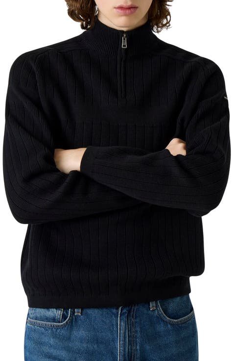 Cotton Rib Half Zip Sweater