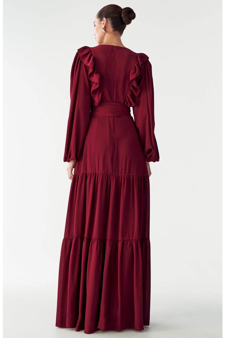 Allie Maxi Dress, Alternate, color, Burgundy