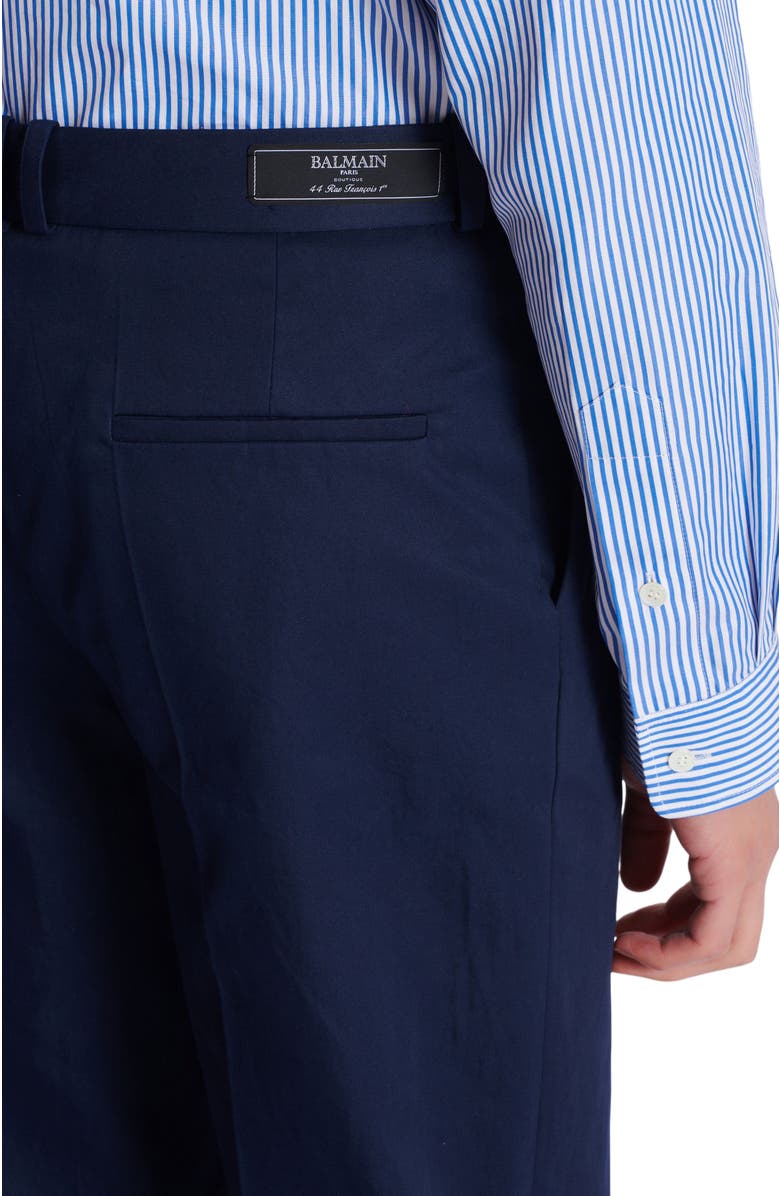 Balmain Darted trousers in cotton twill, Alternate, color, Navy