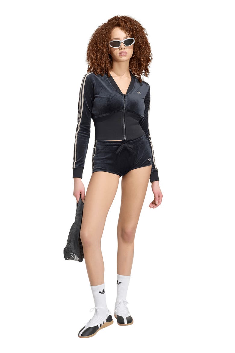SST Velour Hot Shorts, Alternate, color, BLACK