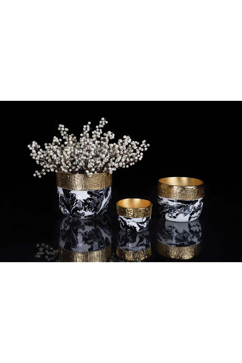 Bianco Nero Cache Pots, Alternate, color, White