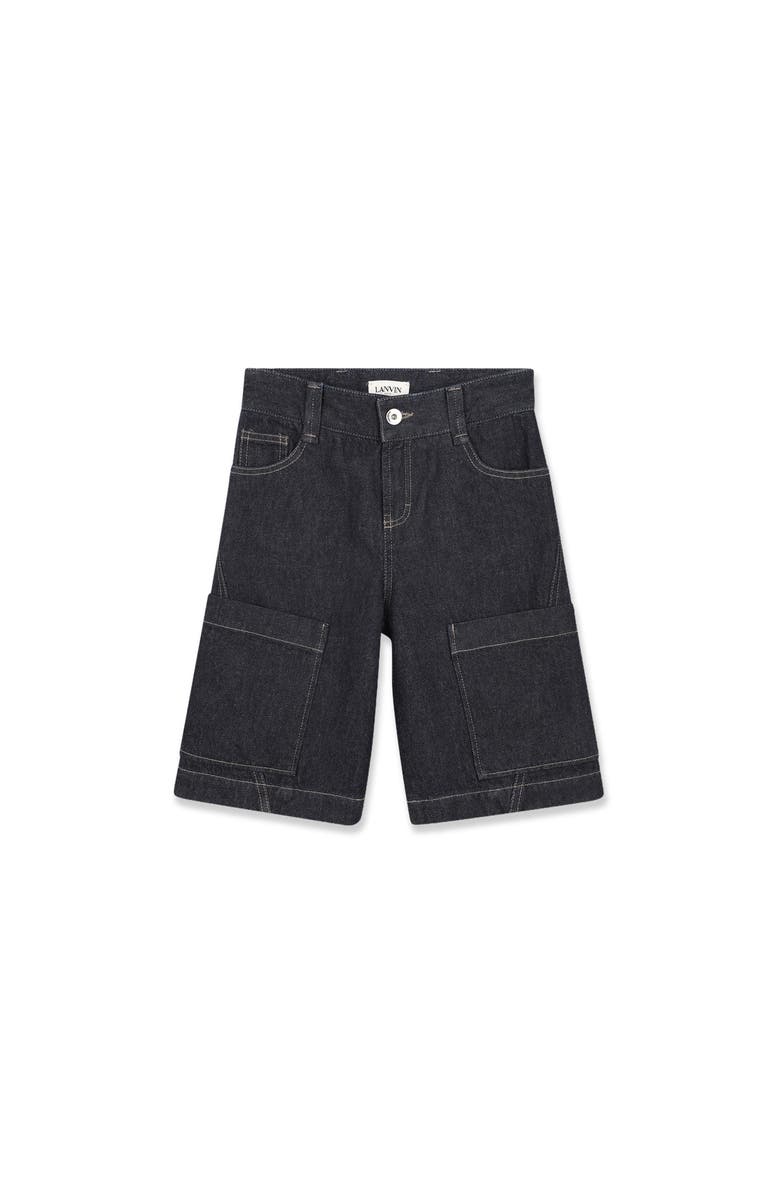 Lanvin Kids Denim Bermuda Shorts, Main, color, Blue
