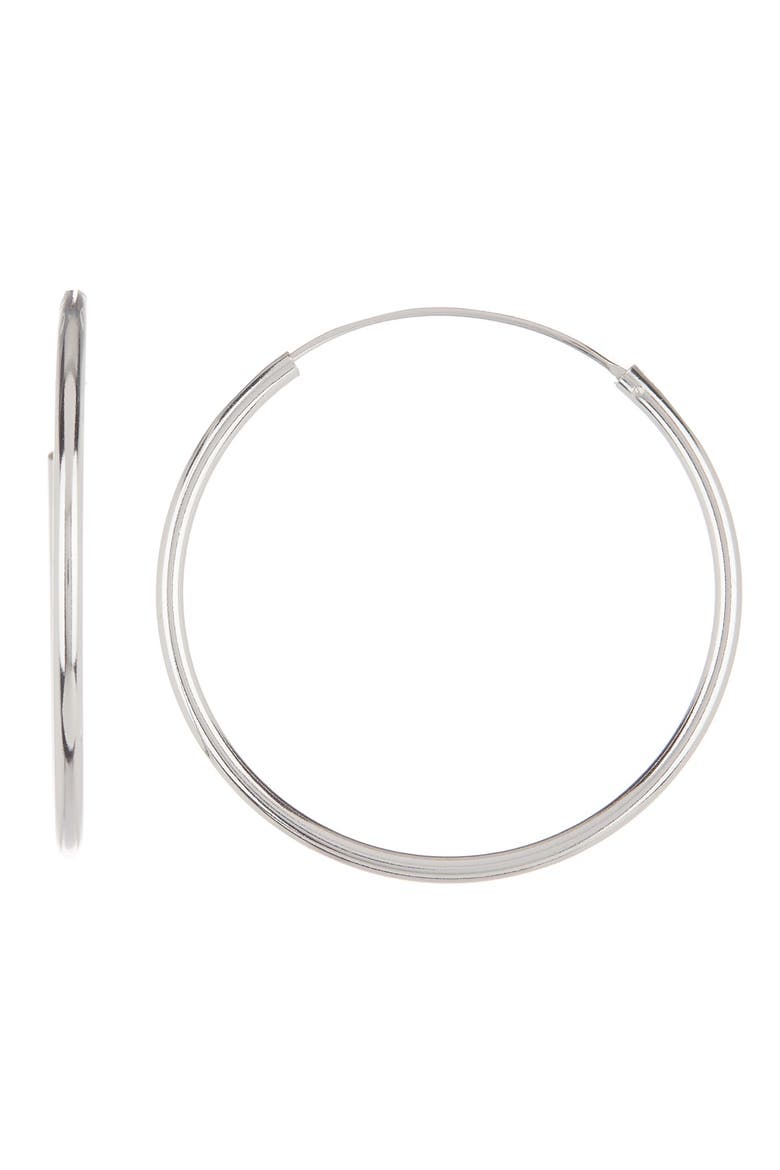 Endless Hoop Earrings, Main, color, SILVER