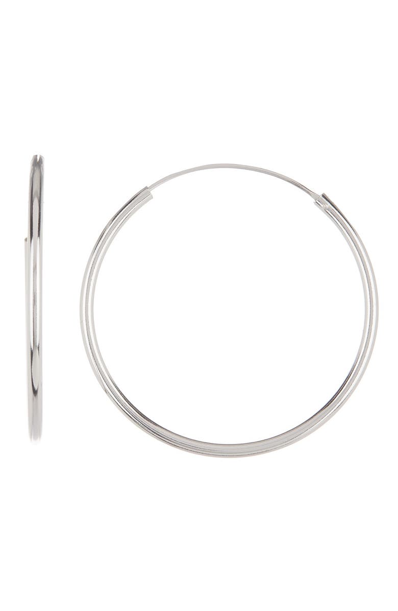 Argento Vivo Sterling Silver Endless Hoop Earrings, Main, color, Silver