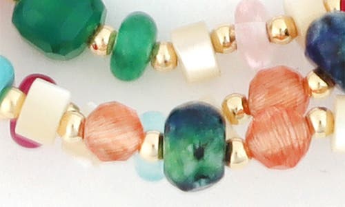 Panacea Set Of 3 Beaded Stretch Bracelet In Multi