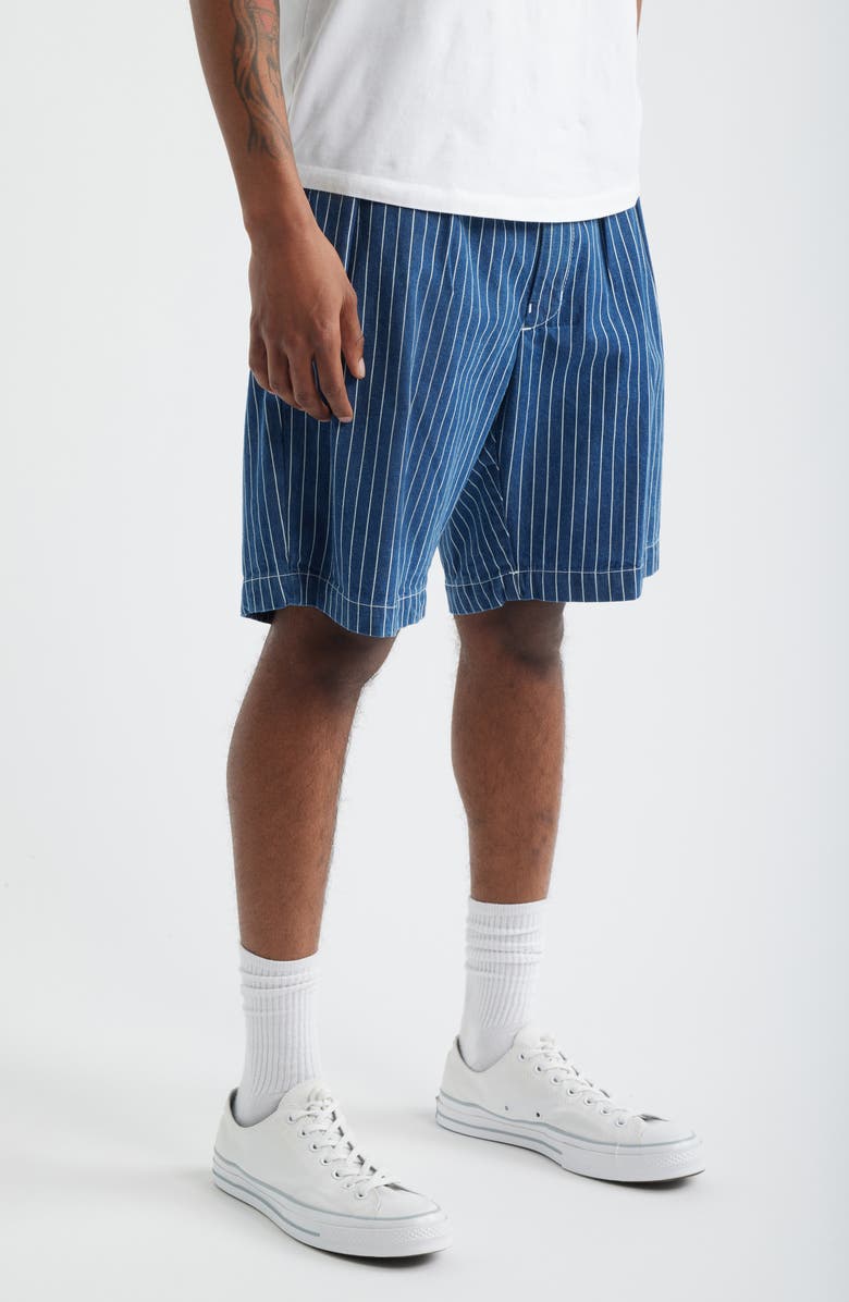Service Works Part Timer Organic Cotton Pinstripe Shorts, Alternate, color, Navy Stripe